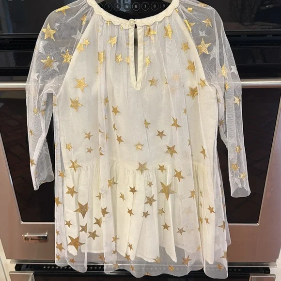 Stella McCartney - White Tulle Dress w/ Gold Stars - Picture 4 of 8